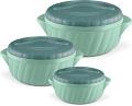Milton Flora Regular Set Insulated Inner Steel Casserole for Roti 3Pc 